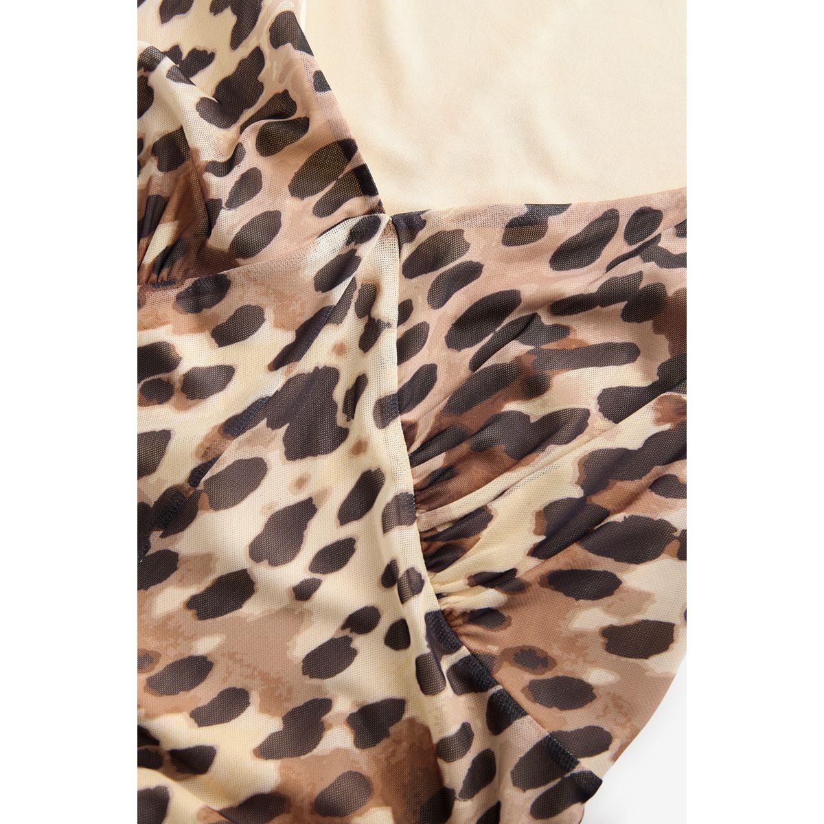Mini robe en maille col v manches bouffantes marron/noir vache imprimé animal, NEXT