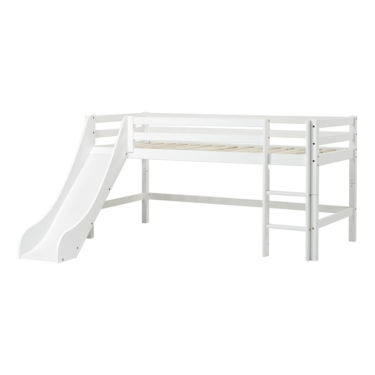 Lit toboggan pin massif ECO DREAM blanc, HOPPEKIDS