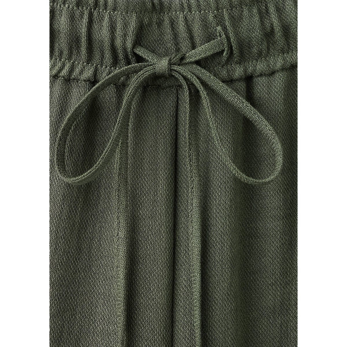 Pantalon fluide texturé vert, MANGO