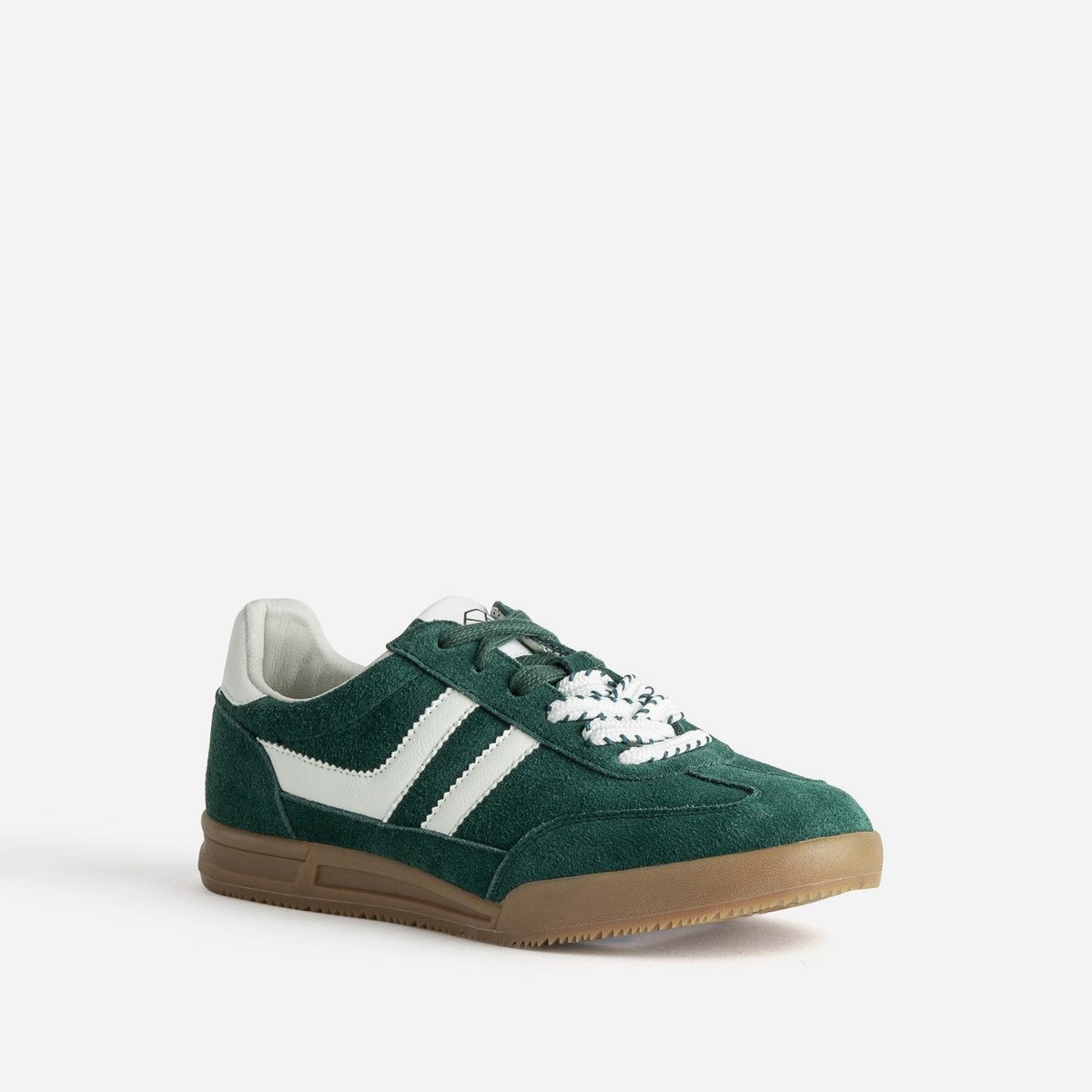 Basket en cuir PERLA. vert, TEXTO