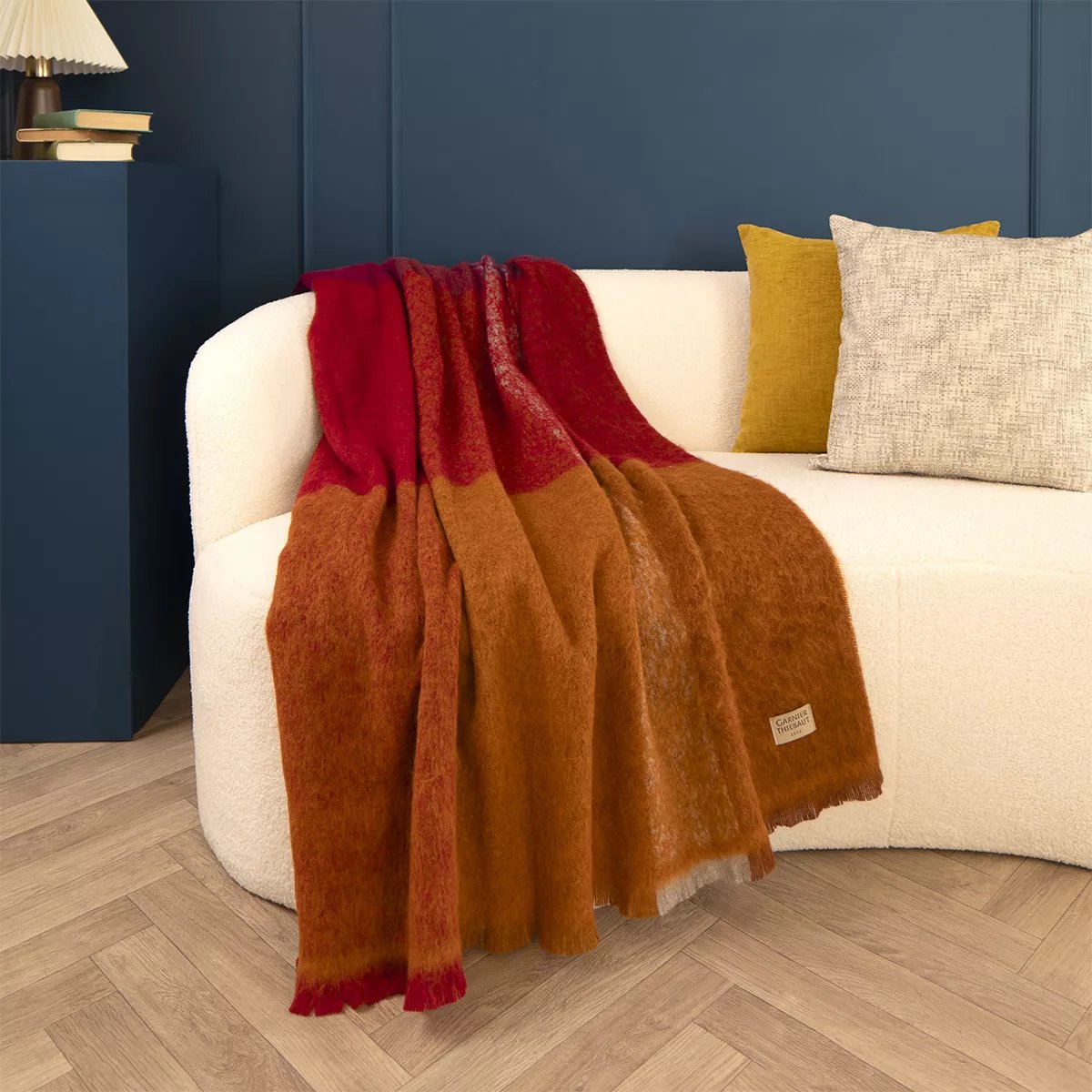 Plaid laine & autres fibres MOHAIRA AMBRE flamboyant, GARNIER THIEBAUT