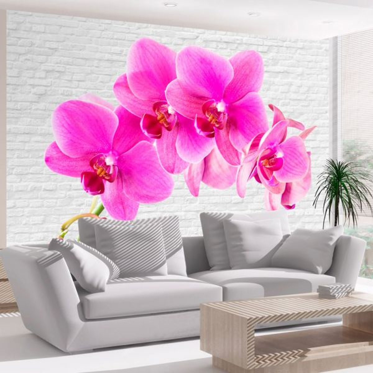 Papier peint intissé panoramique Fleurs Pink excitation multicouleur, EDEN