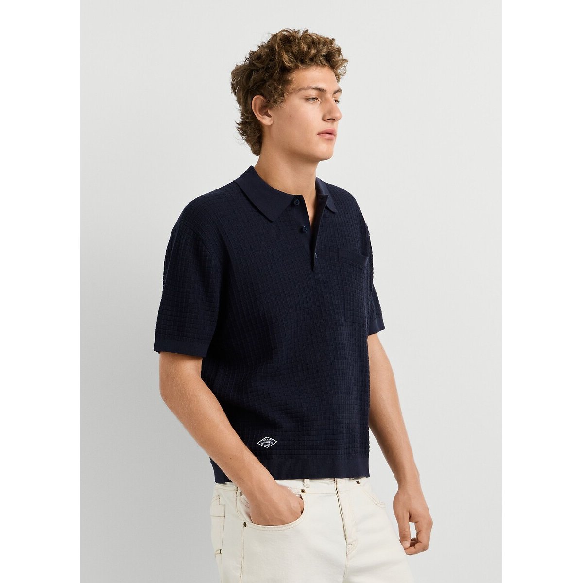Polo manches courtes en maille, DYLAN marine, PEPE JEANS