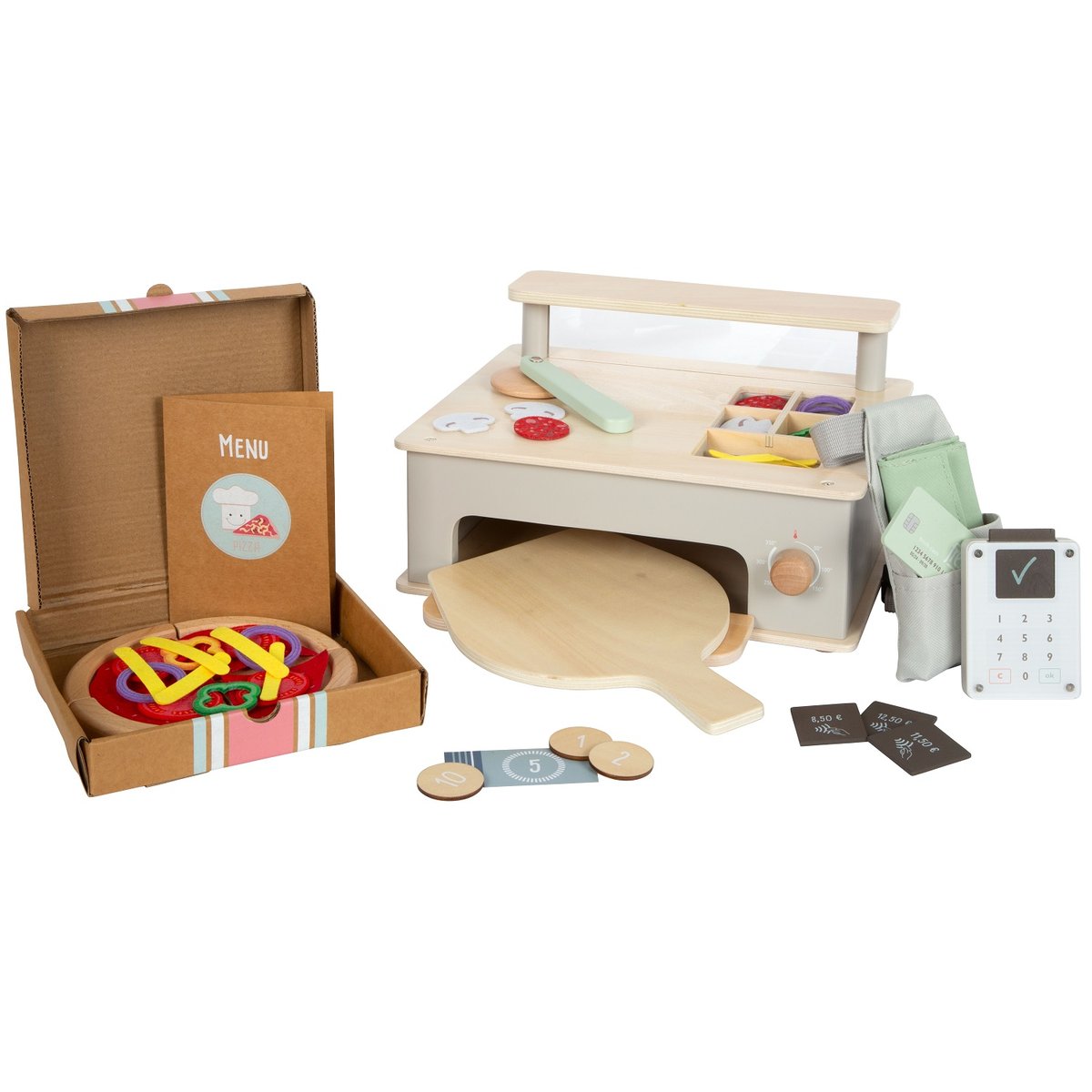 Ensemble de pizzeria en bois gris, SMALL FOOT COMPANY