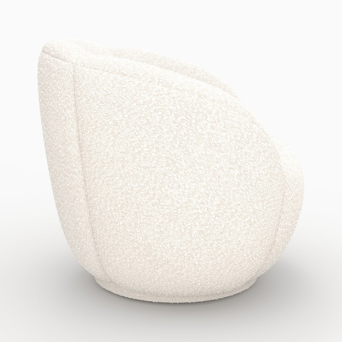Fauteuil en tissu bouclé - YSÉ blanc, MAISON PAVANE