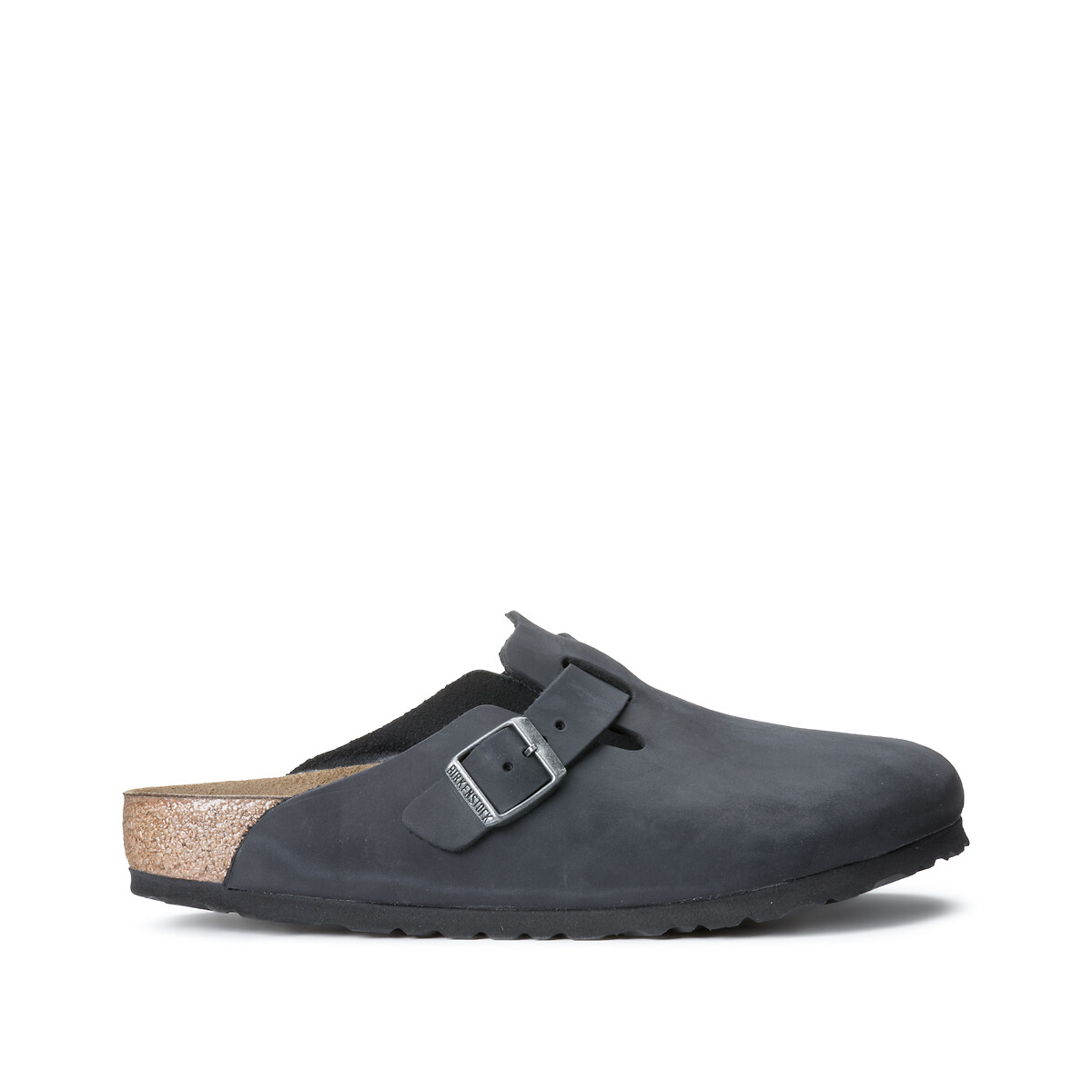 Sabots en cuir Boston noir, BIRKENSTOCK
