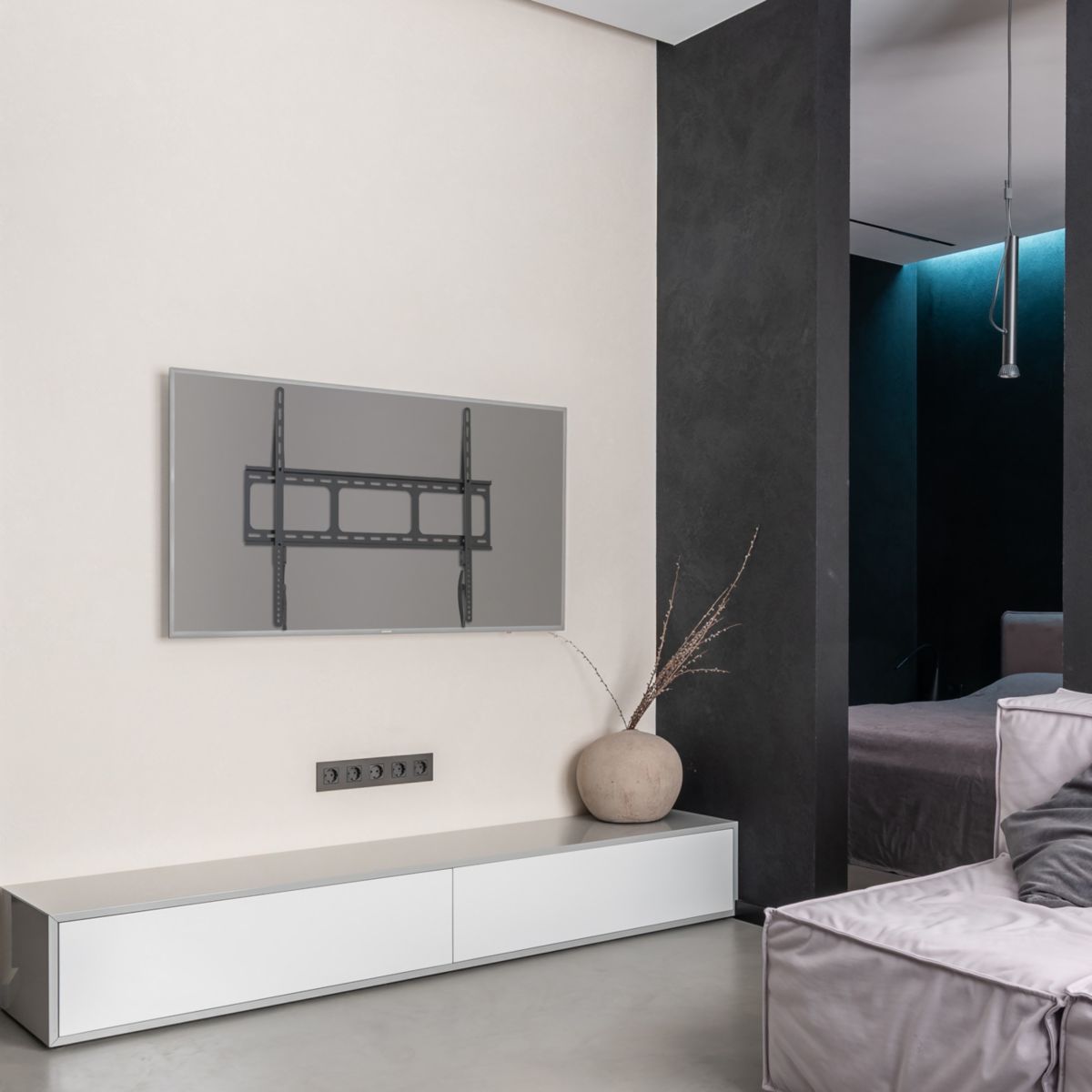 Support mural TV Fix TV 65-100 couleur unique, LISTO