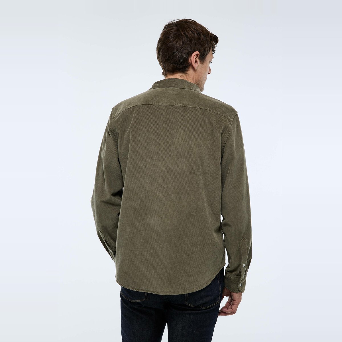 Chemise manches longues à snaps velours en coton BIO GOTS elm, MONOPRIX