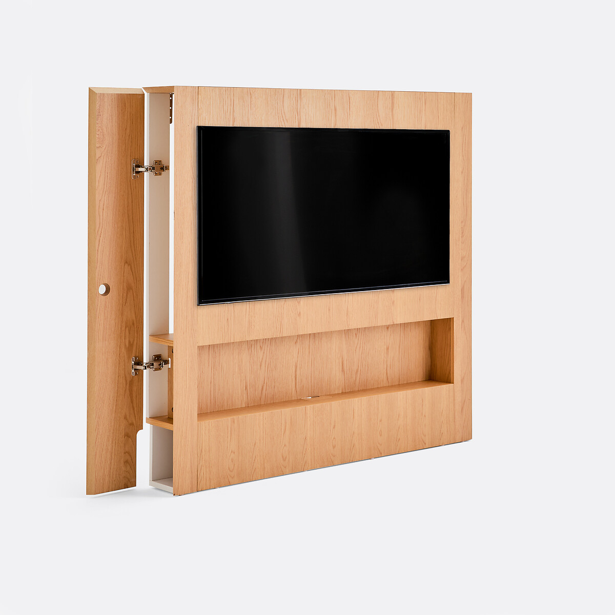 Tv-meubel voor wandmontage, eiken fineer, met 1 nis, LASTER eikkleur, LA REDOUTE INTERIEURS