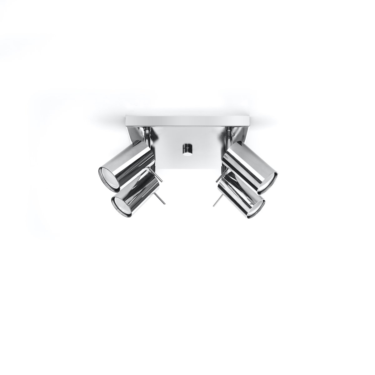 Plafonnier Acier Chrome GU10 4 Ring gris, EDEN