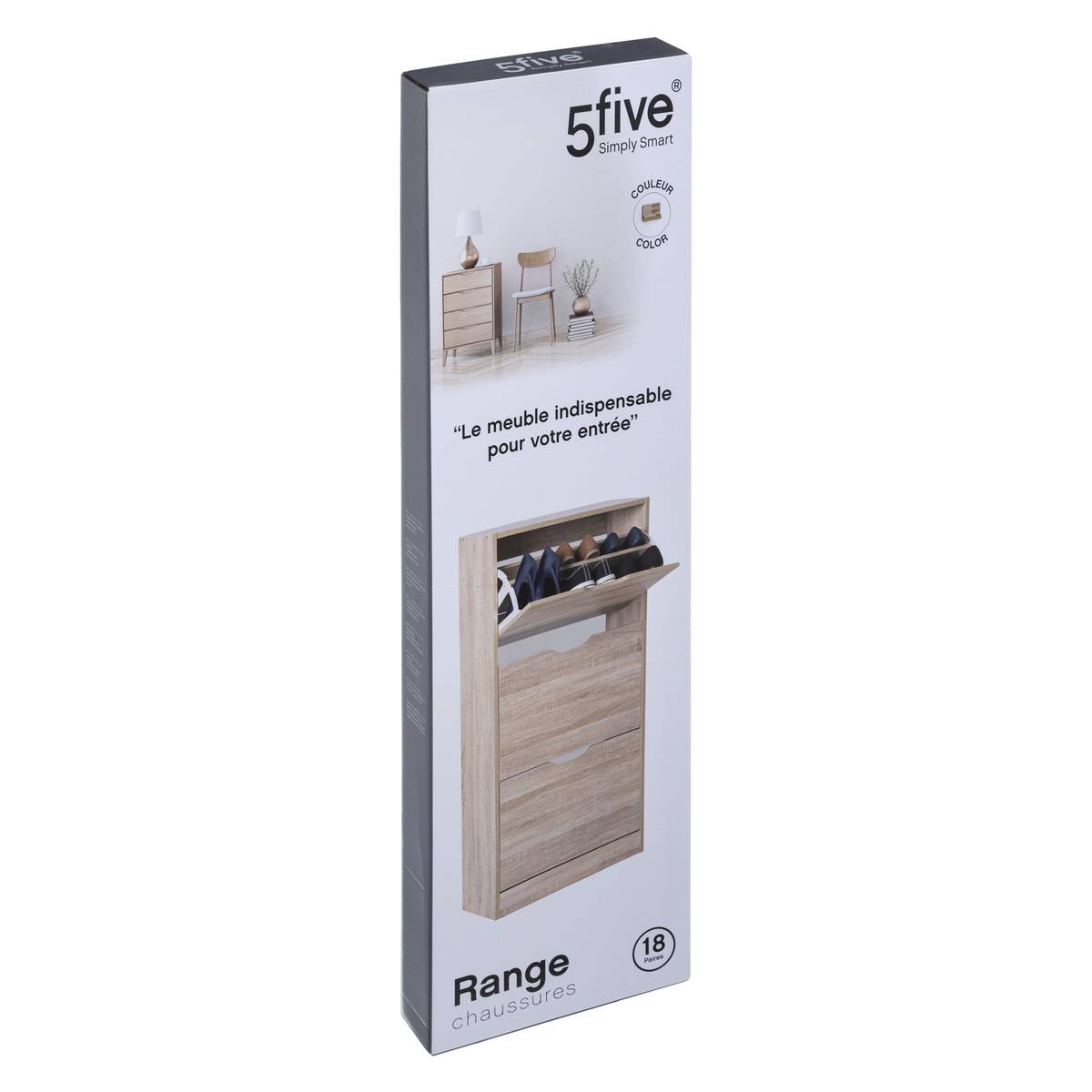 Meuble range-chaussures 3 tiroirs effet chêne gris, 5FIVE SIMPLY SMART