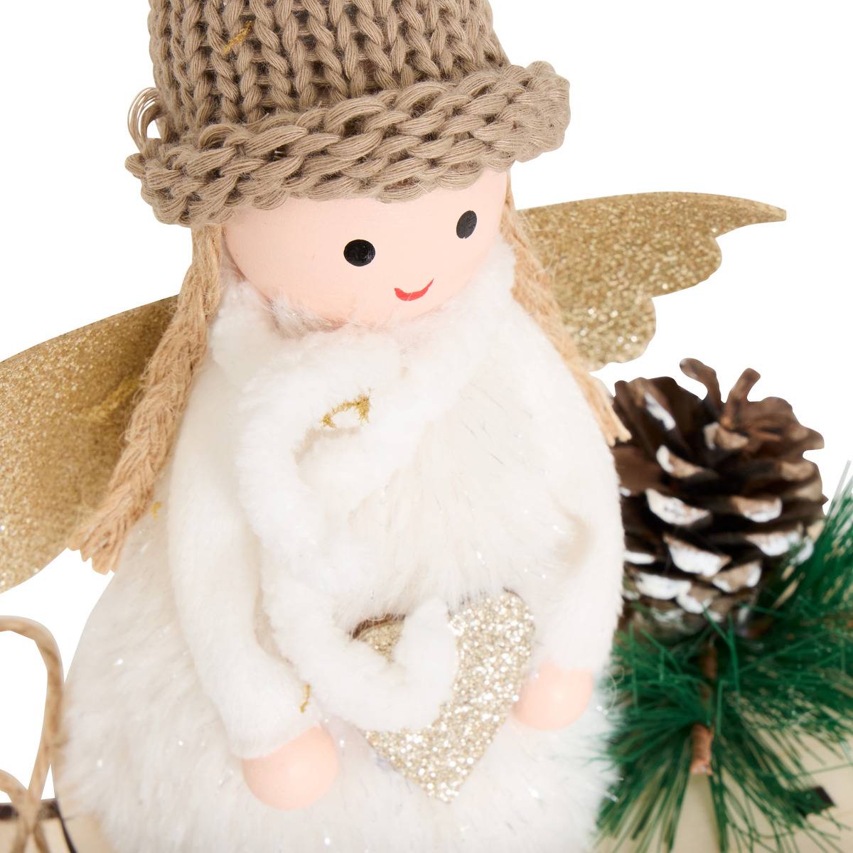 ANGE SUR LUGE VERT BLC H18 blanc, FEERIC LIGHTS & CHRISTMAS