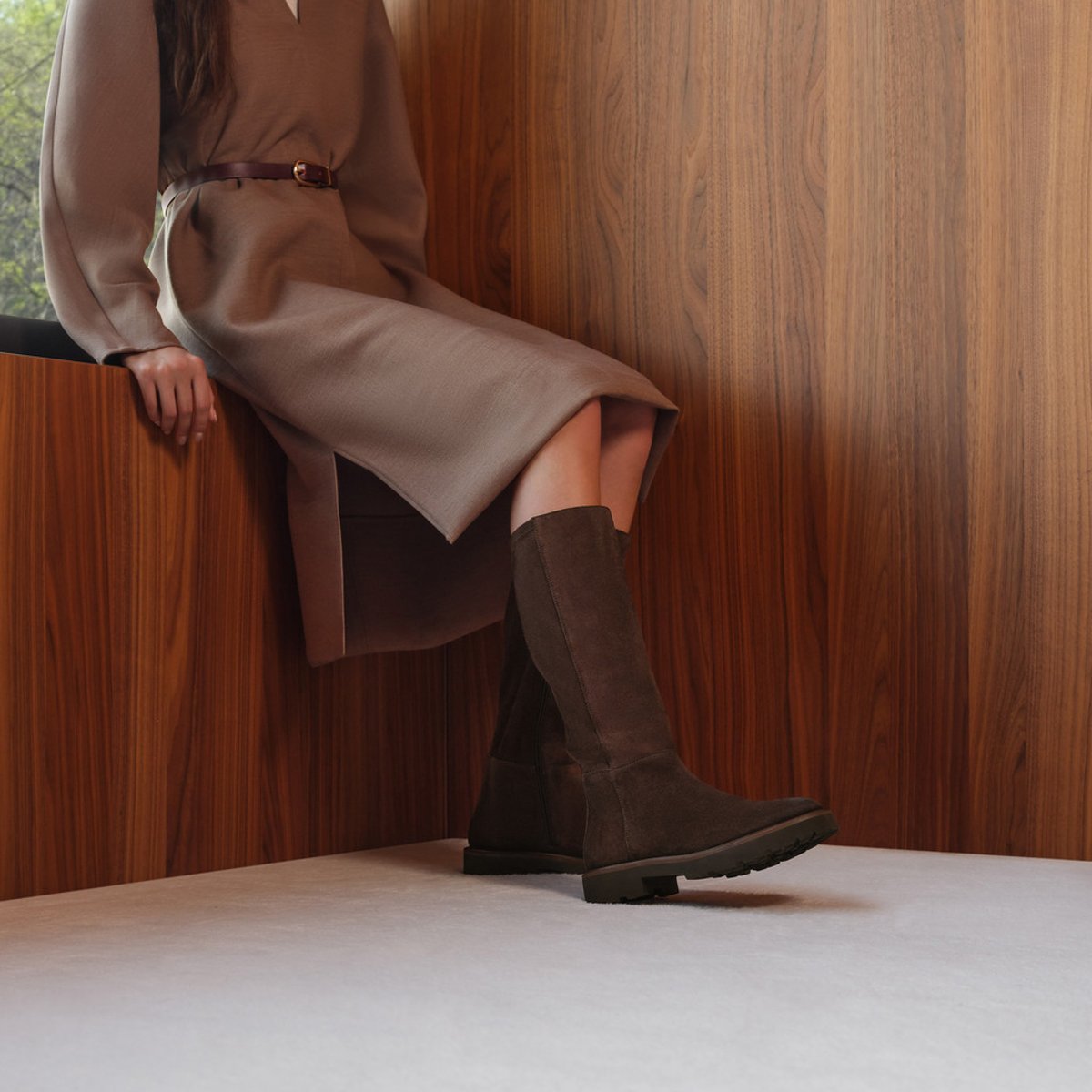 Bottes plates en cuir Norize marron foncé, GEOX