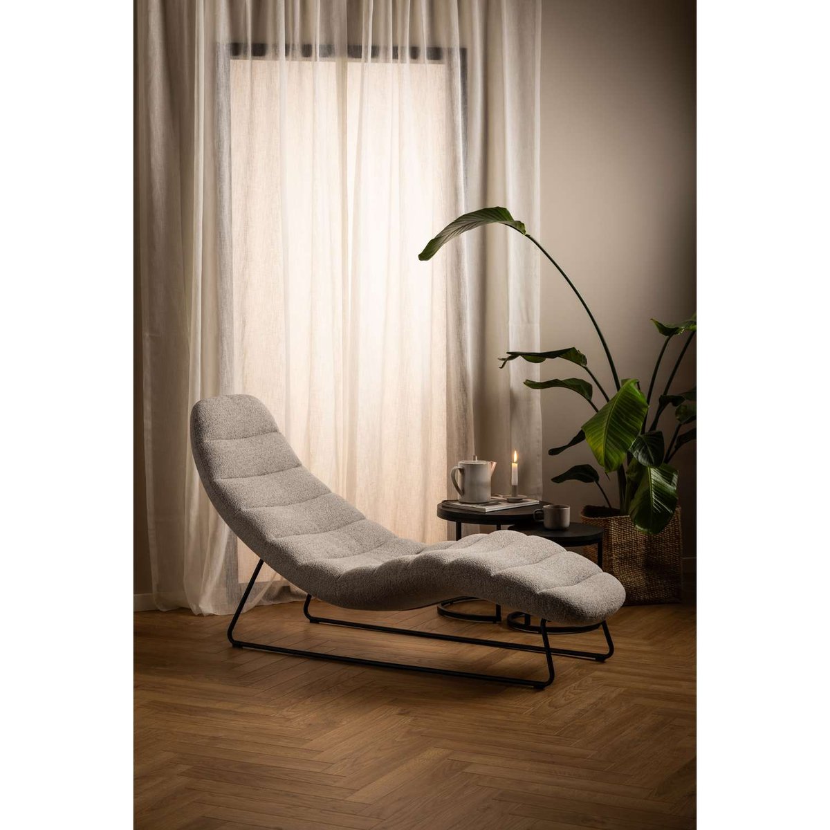 Fauteuil relax en tissu CHAPLIN beige, TOILINUX
