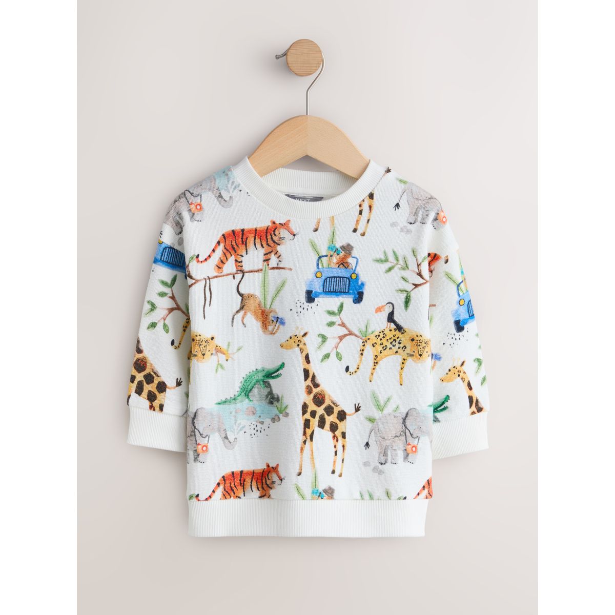 Sweat ras du cou imprimé sur l’ensemble animaux à l'aquarelle, NEXT
