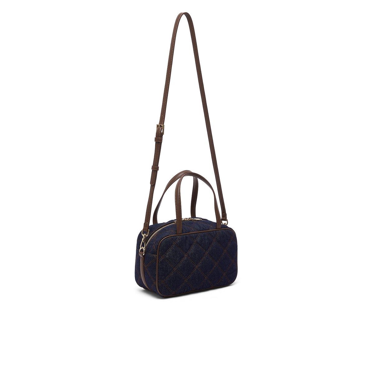 Sac à bandoulière en denim avec charm denim bleu, LIU JO
