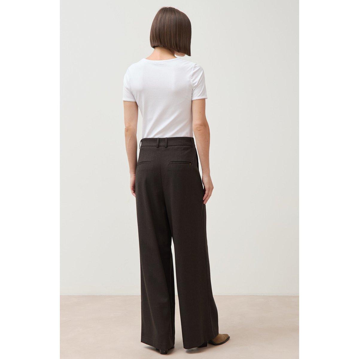 Pantalon large taille standard noir, BONOBO