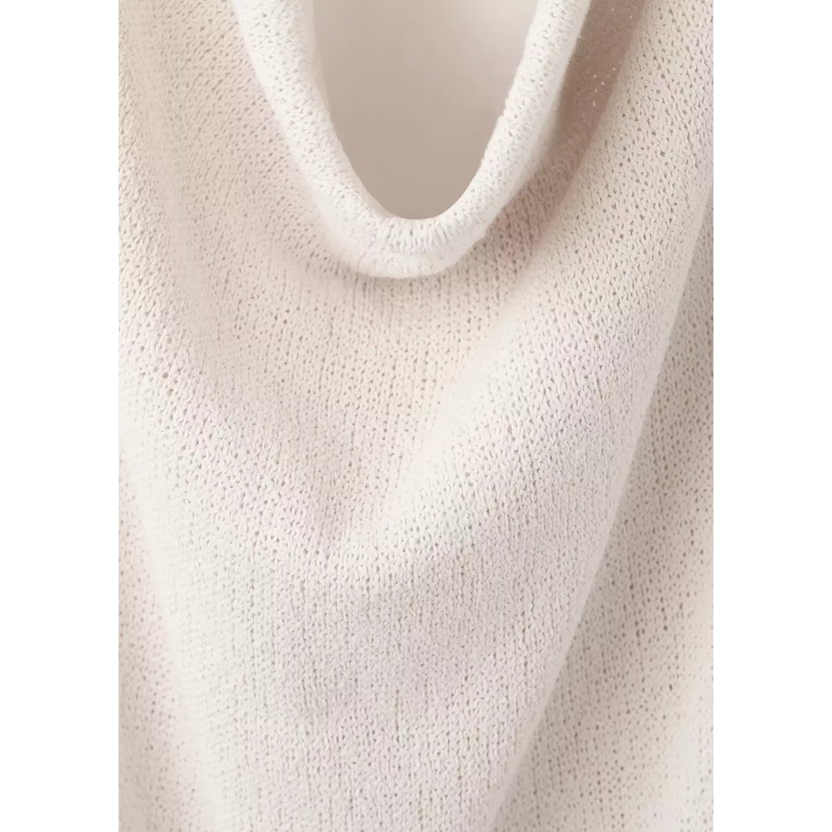 Robe en maille halter et ceinture écru, MANGO