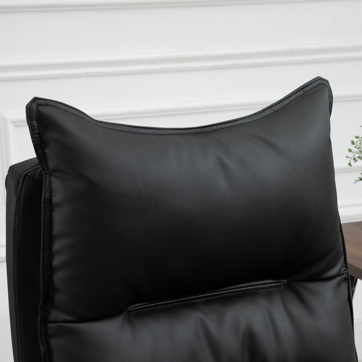 Chaise de bureau PU Noir noir, HOMCOM