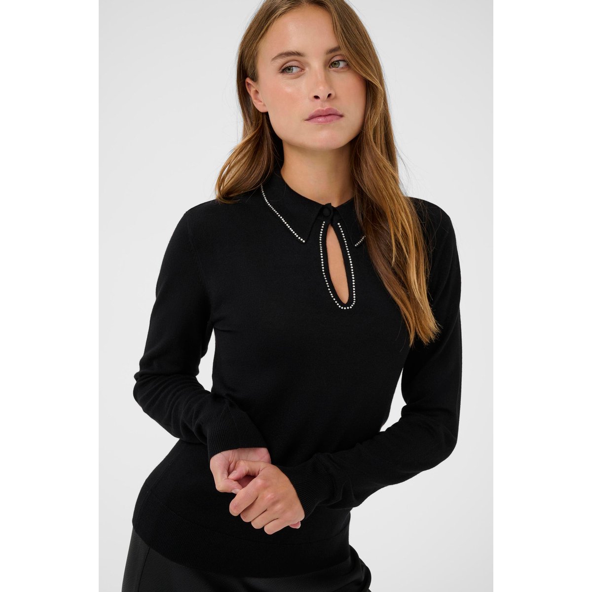 Pullover tricoté noir black deep, KAFFE