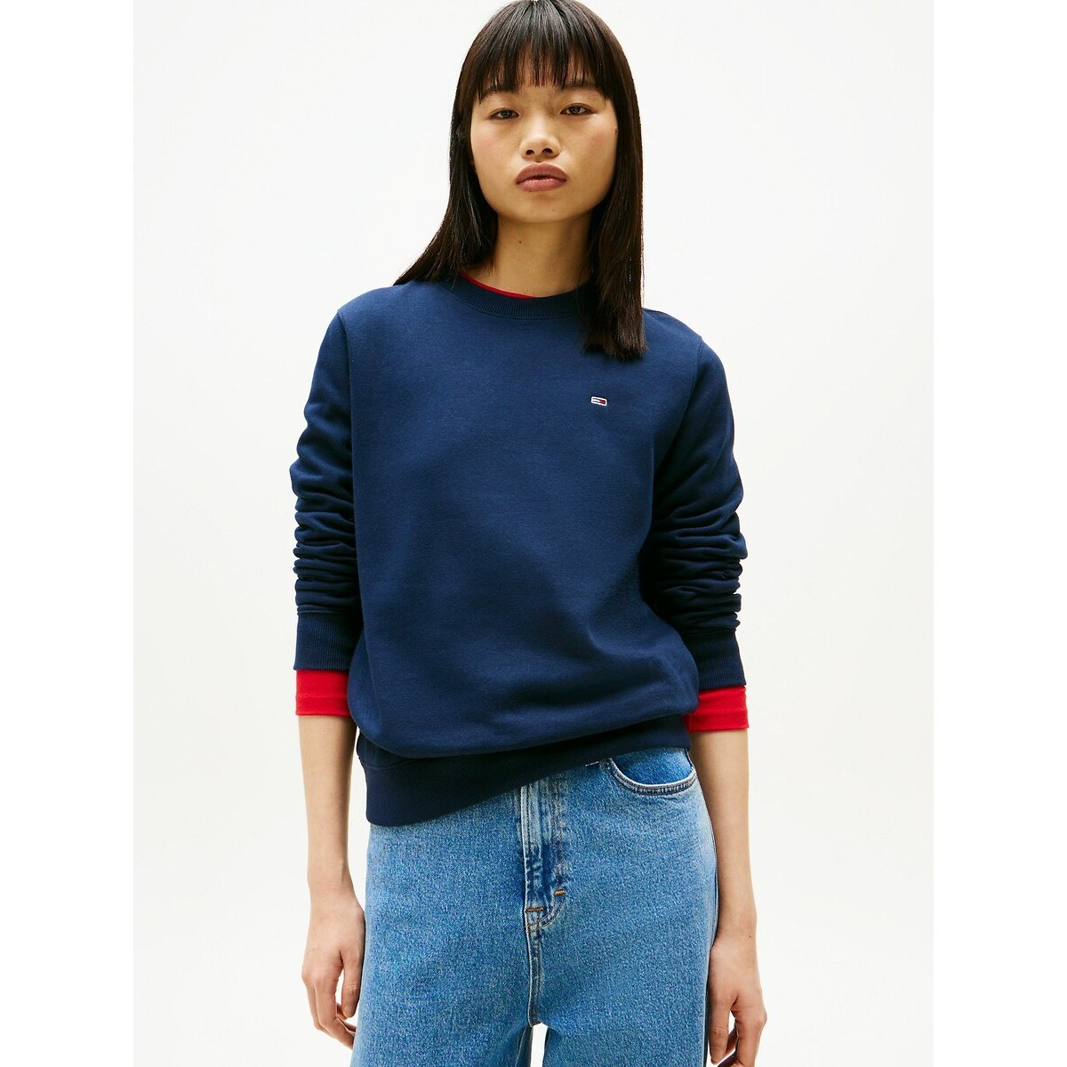 Sweat de gola redonda, mangas compridas marinho, TOMMY JEANS