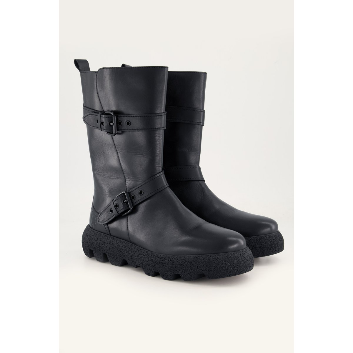 Bottes en cuir nappa , pied large noir, ULLA POPKEN