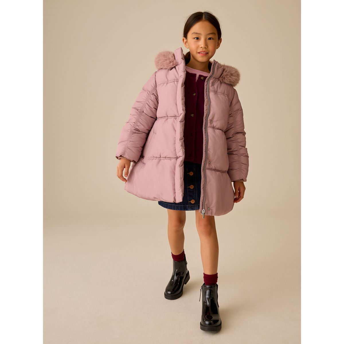 Manteau imperméable à manches froncées rose pâle, NEXT