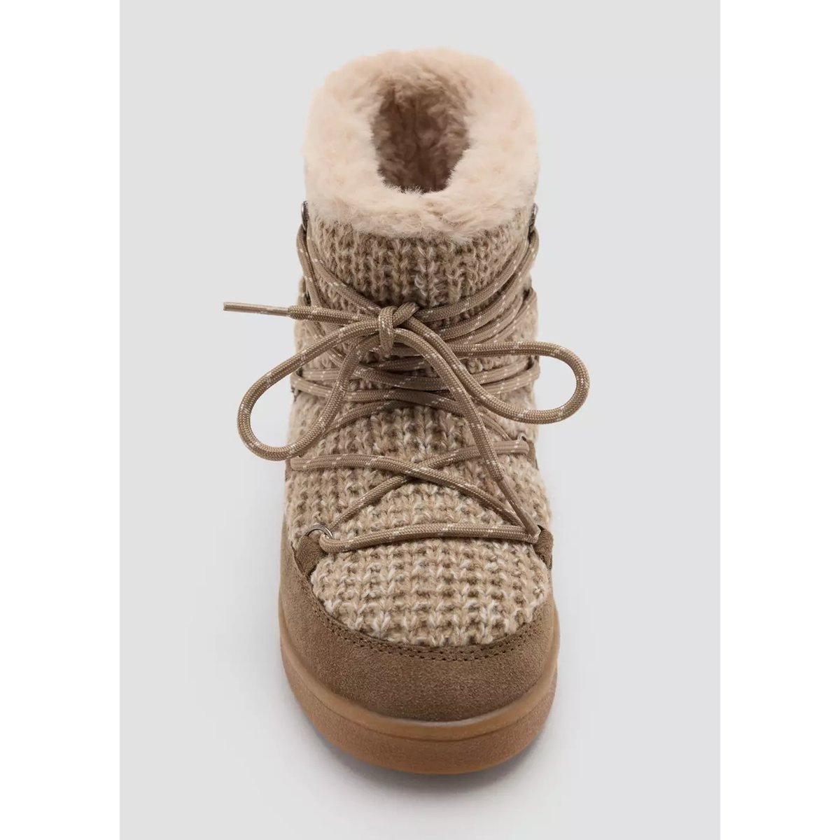 Bottes cuir lacets sable, MANGO KIDS