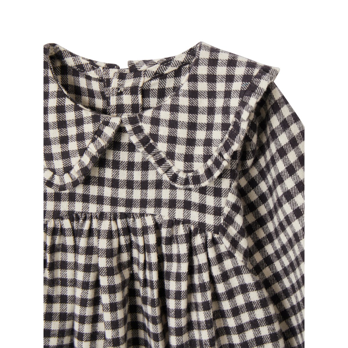 Ensemble 3 pièces bébé robe vichy + gilet + bandeau ATELIER carreaux noir, VERTBAUDET