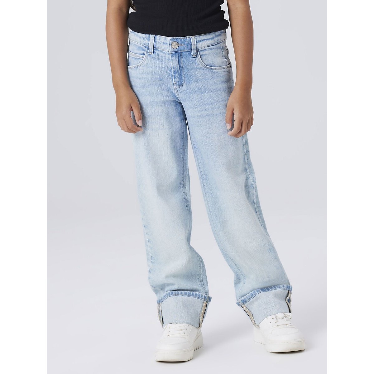 Jean droit, large bleu denim clair, NAME IT