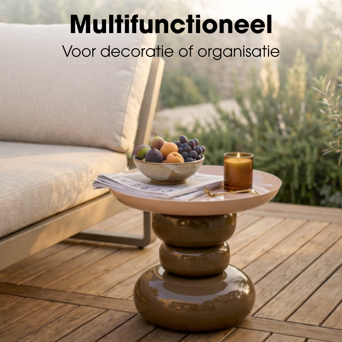 Table d'appoint ZITA brun, MICA DECORATIONS