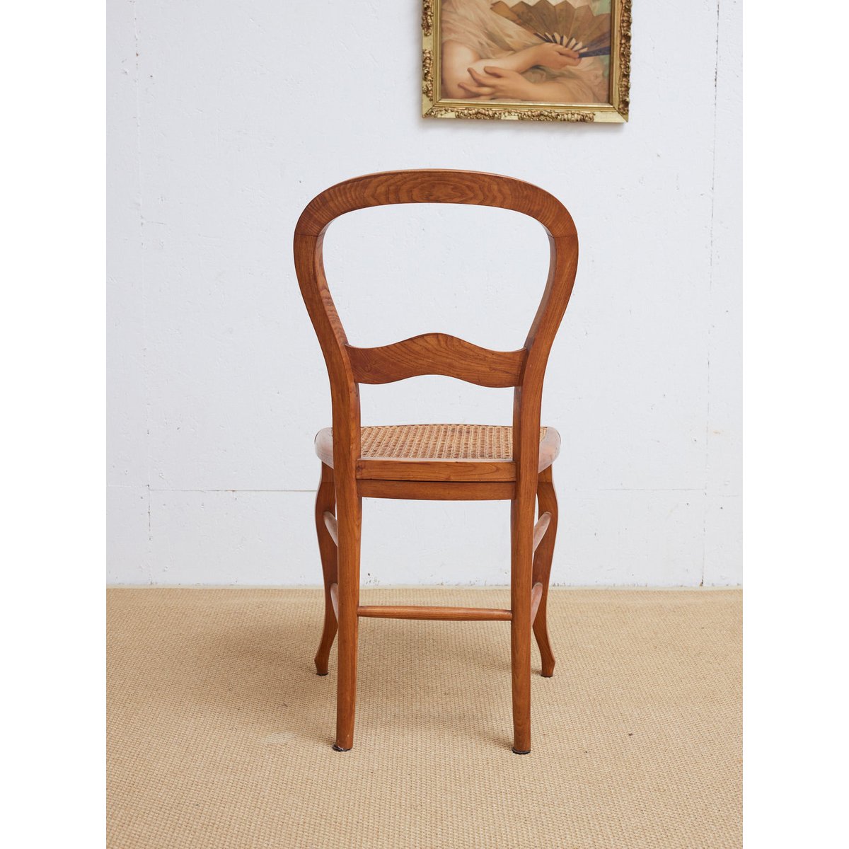 Lot de 4 chaises en cannage Claude N°1470 - Bon état bois clair, DEBONGOUT