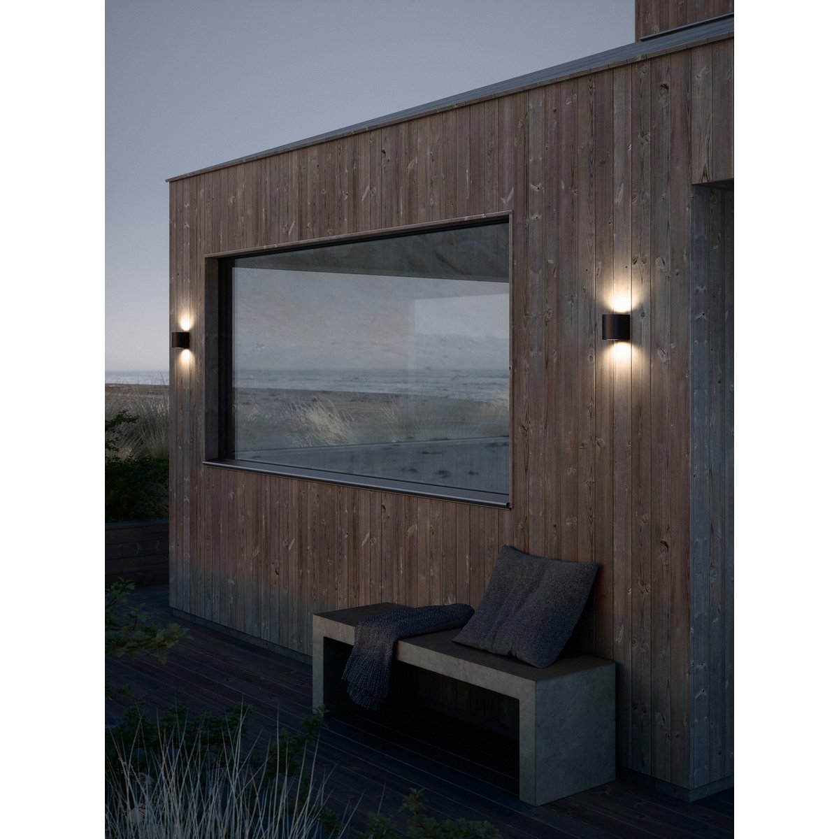 Applique murale extérieure adapté aux zones côtières  en aluminium, CANTO 2 noir, NORDLUX