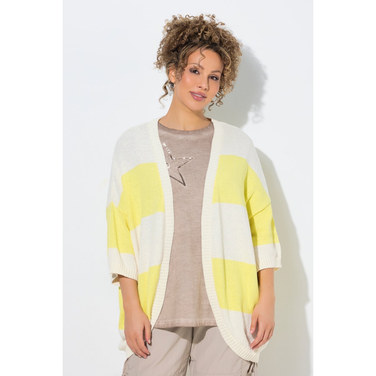 Cardigan à rayures vanille, ULLA POPKEN