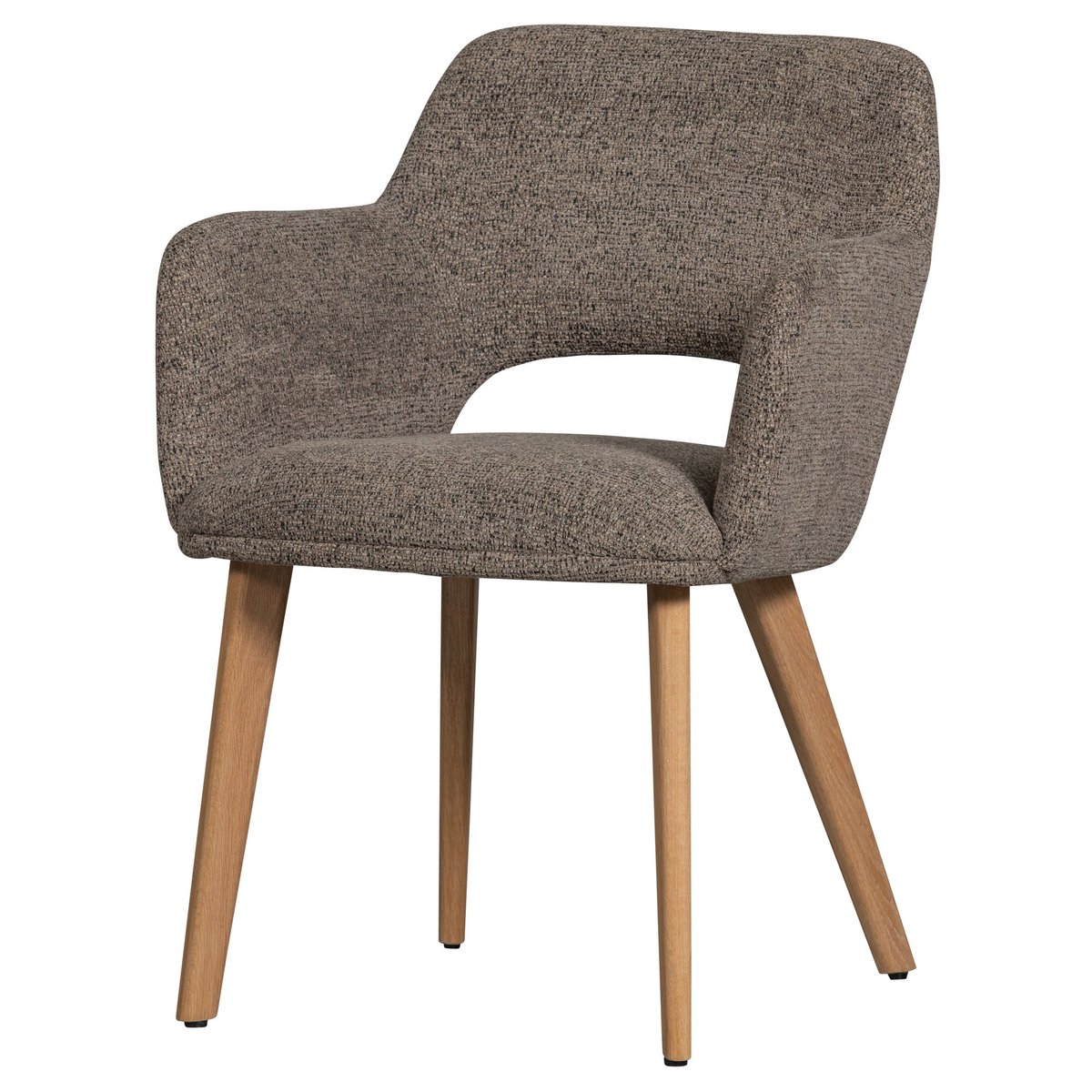 Lot de 2 chaises de table en polyester MURAT marron taupe, WOOOD