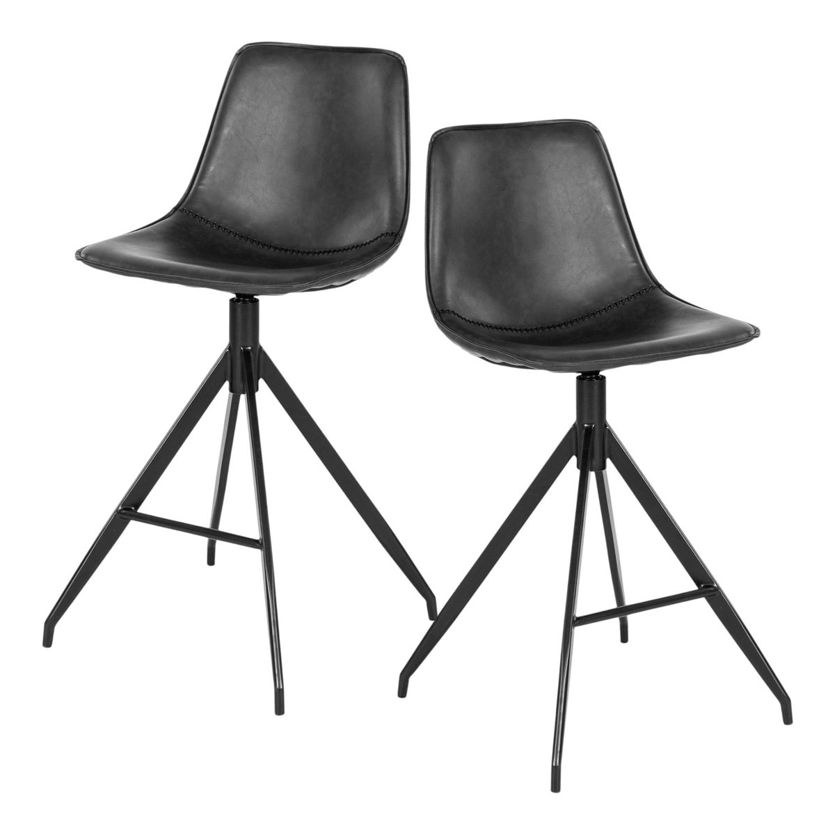 Tabouret de bar moderne (lot de 2) AMSTERDAM noir, PIER IMPORT