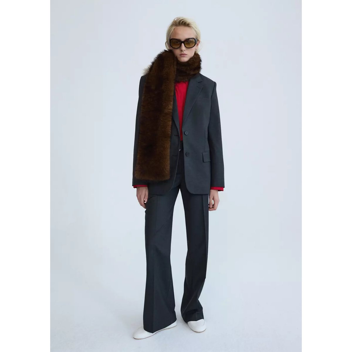 Blazer costume laine gris, MANGO