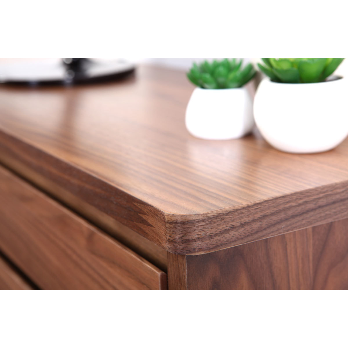 Meuble TV vintage bois foncé avec tiroirs L140 cm FIFTIES noyer, MILIBOO