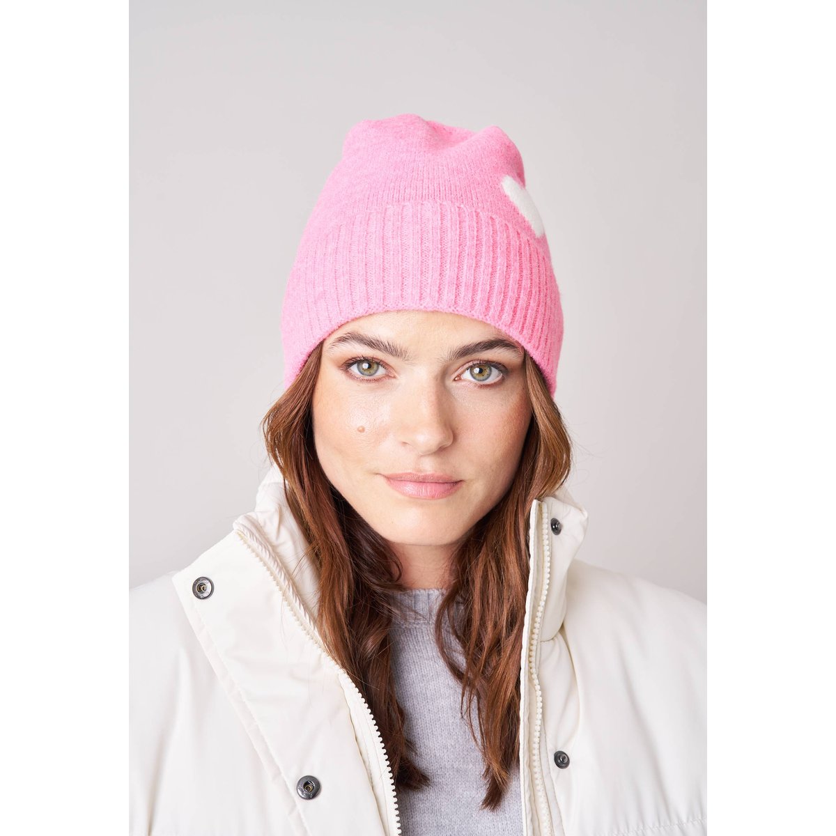 Bonnet femme motif coeur LOLA rose, DEELUXE