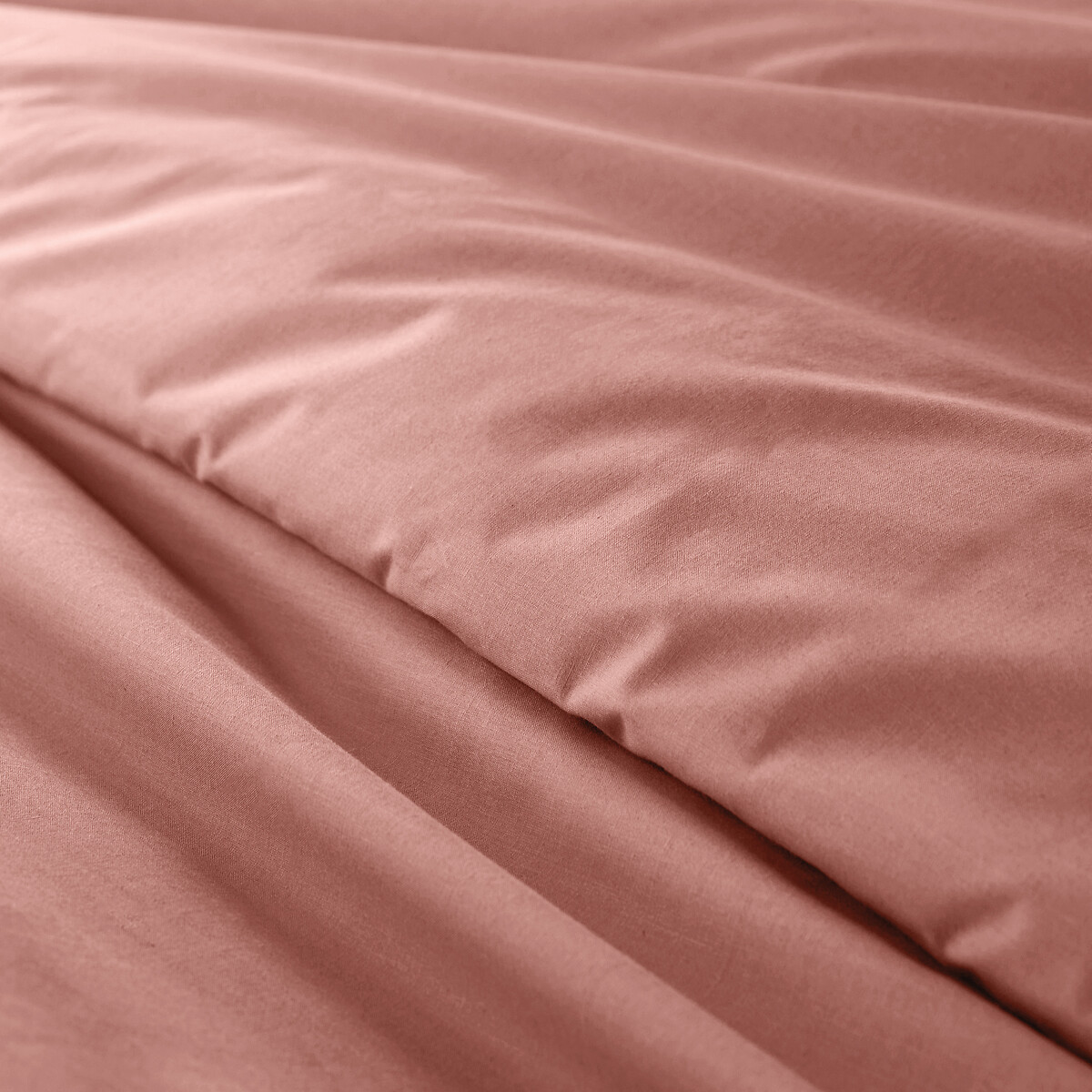 Housse de couette unie percale coton bio Scenario bois de rose, LA REDOUTE INTERIEURS
