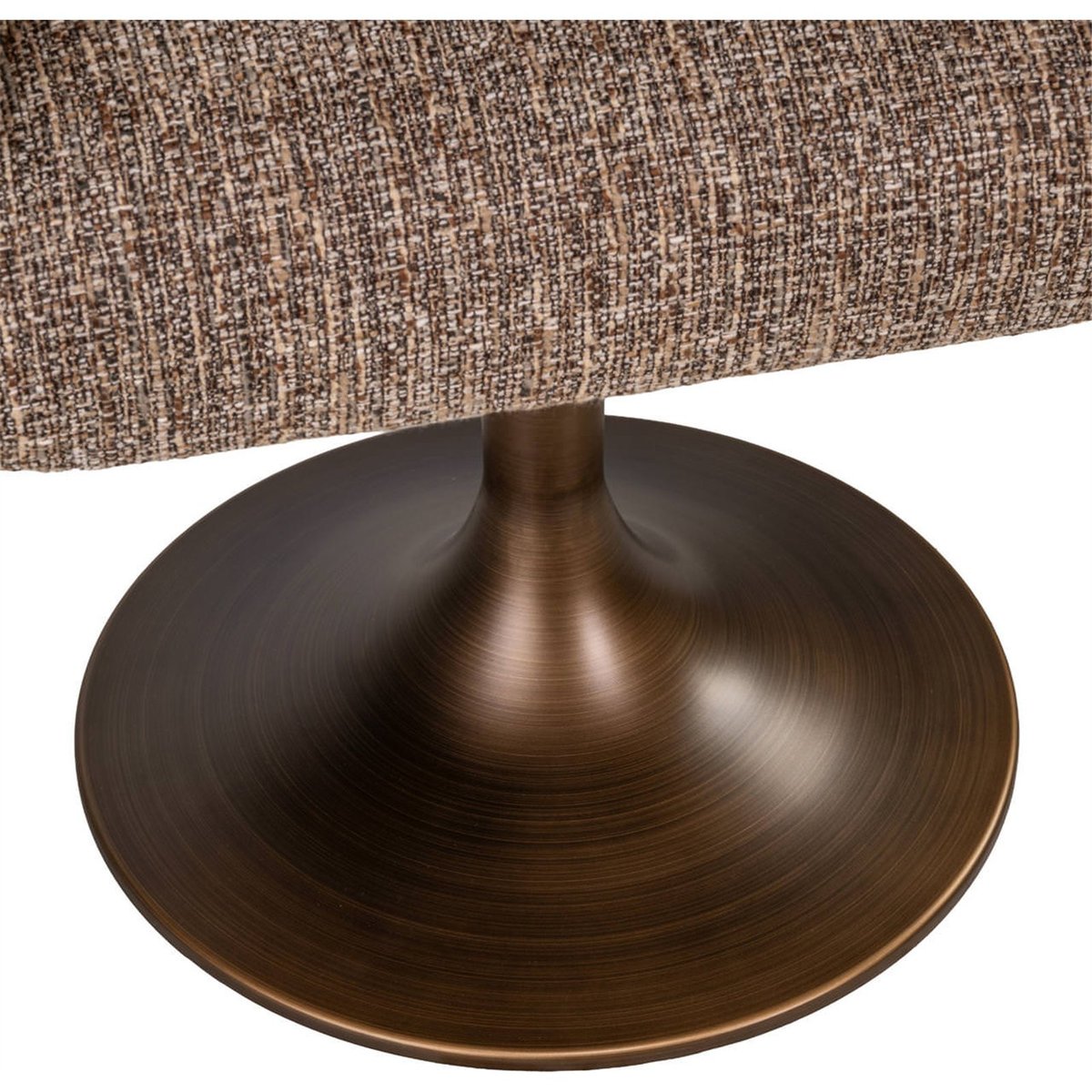 Chaise de salle à manger pivotante tweed tweed brun et bronze, RECOLLECTION