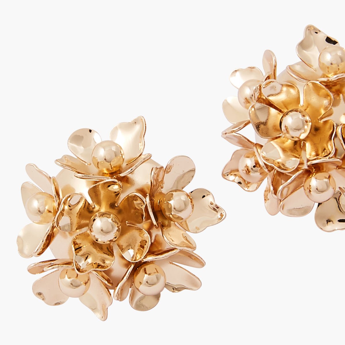 Boucles d'oreilles fleurs en métal doré doré, BALABOOSTE