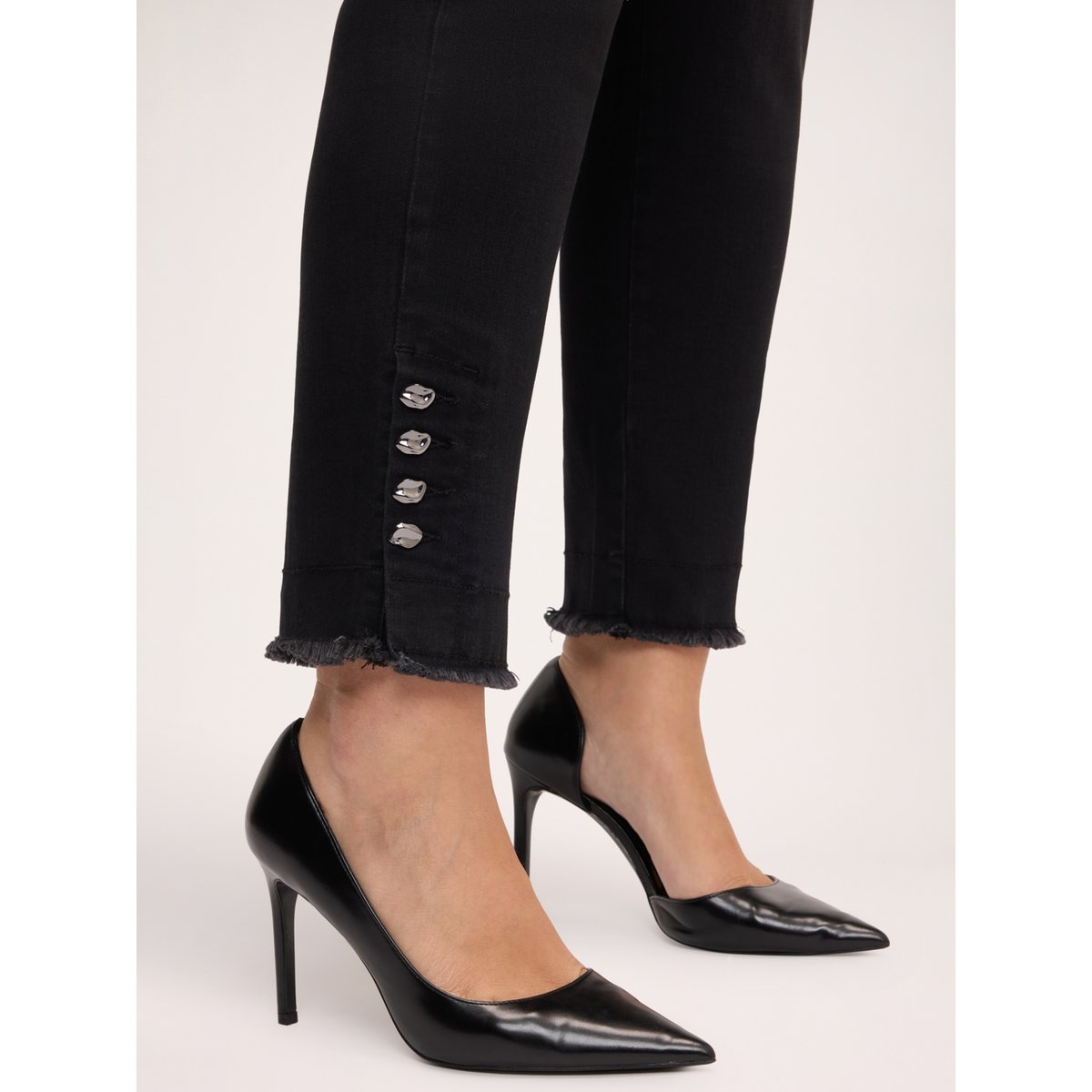 Jean skinny avec appliqués noir, FIORELLA RUBINO