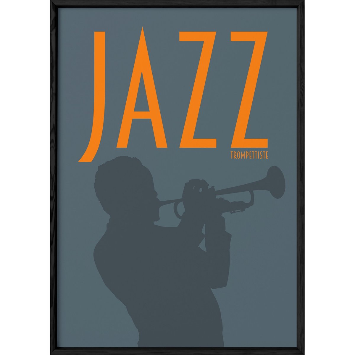 Affiche Jazz Trompettiste blanc, L'AFFICHERIE
