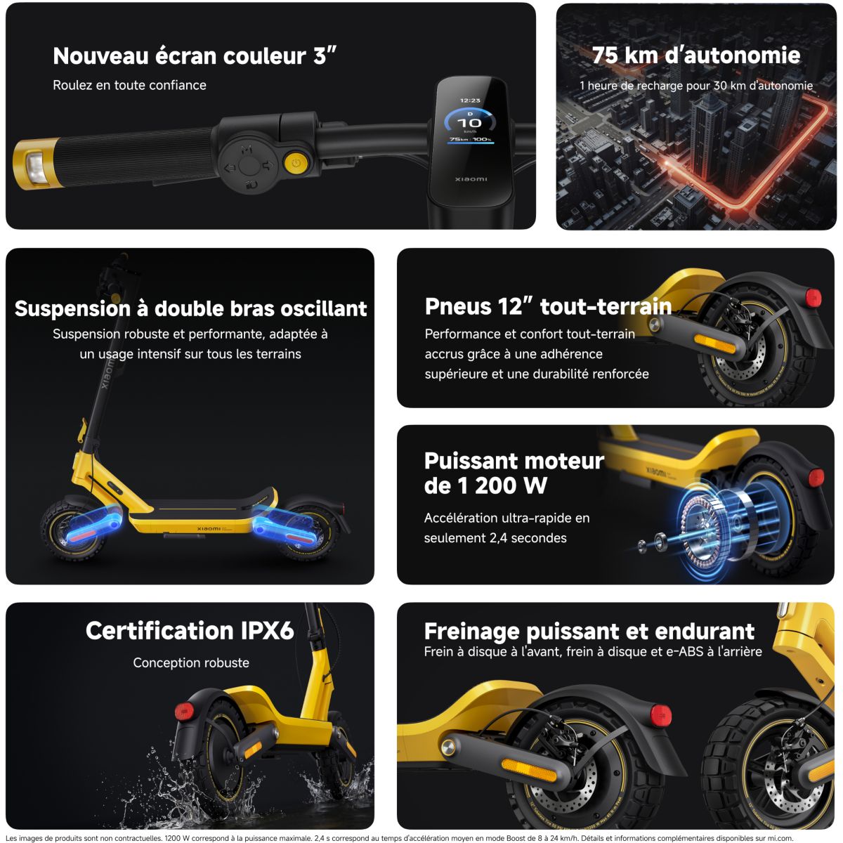 Trottinette électrique Electric Scooter 6 Ultra Jaune noir, XIAOMI