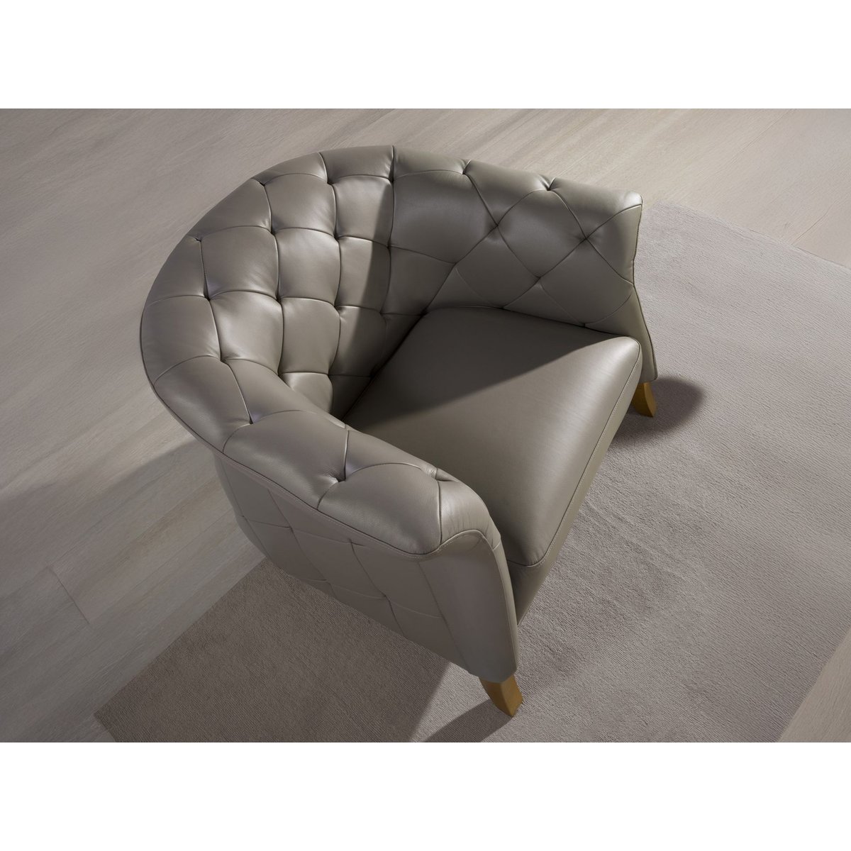 Fauteuil en cuir gris | miel, ANGEL CERDA