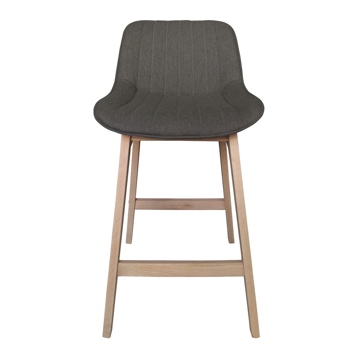 Lot de chaises d'îlot et bar en chêne et assise tissu 65cm MELLOW | Lot de 8 gris foncé, MOB IN