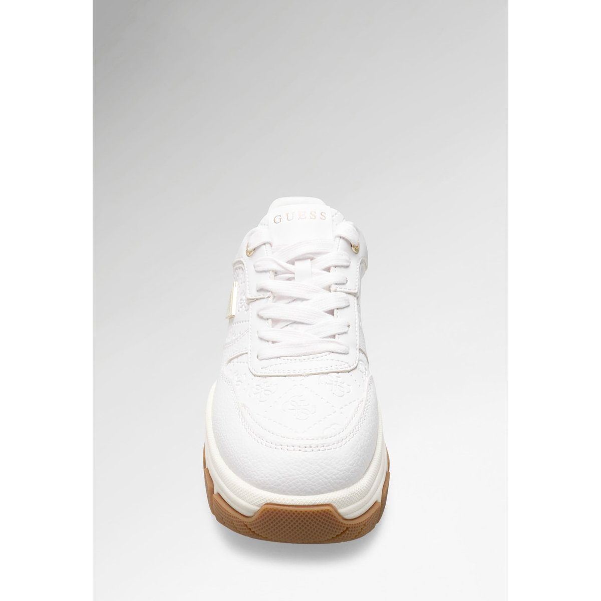 Chaussures De Course En Cuir Synthétique Beneto blanc, GUESS