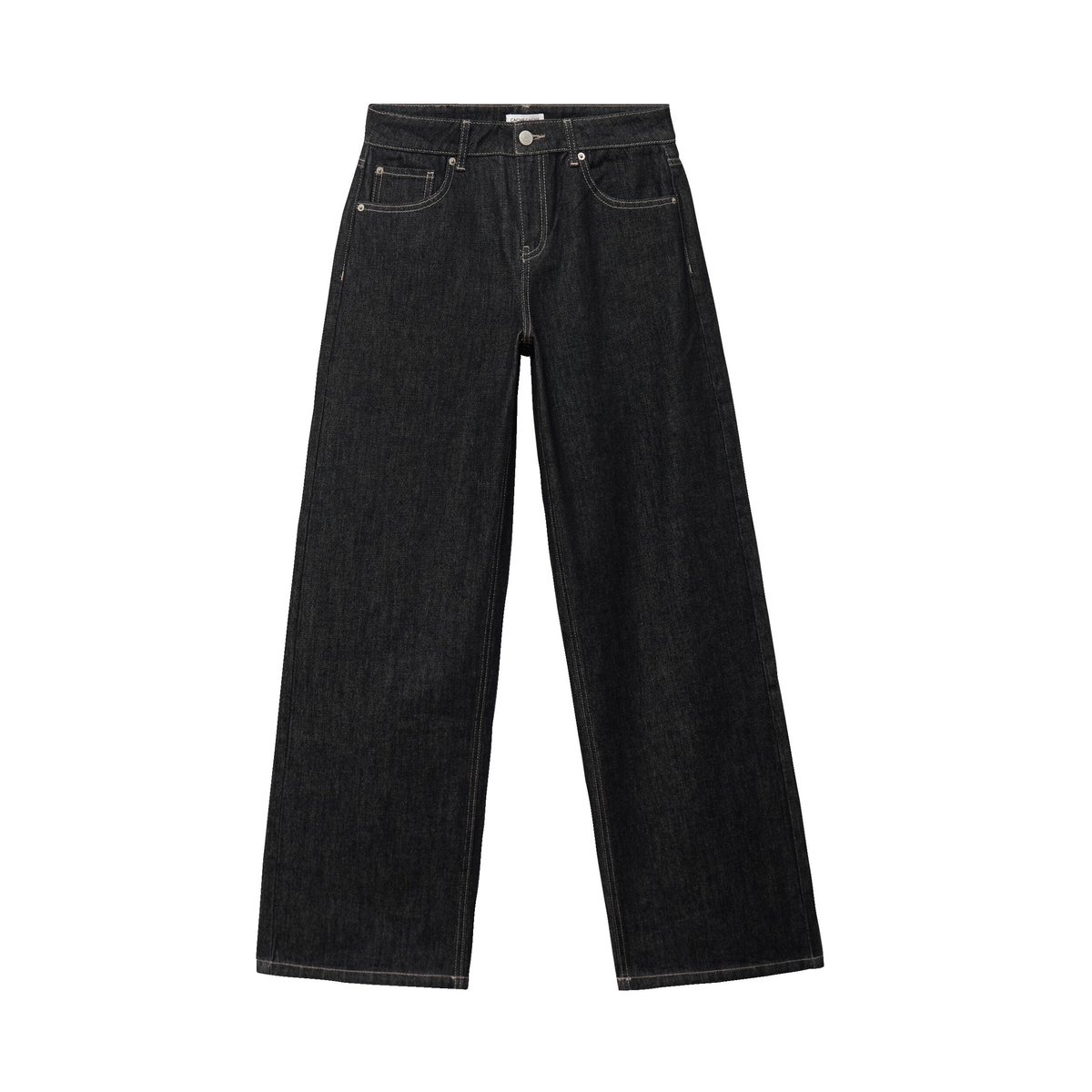 Jean wide leg taille basse denim noir, CACHE CACHE