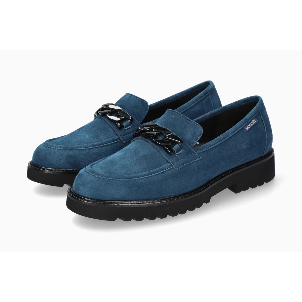 Mocassins en cuir SALKA bleu 5143, MEPHISTO
